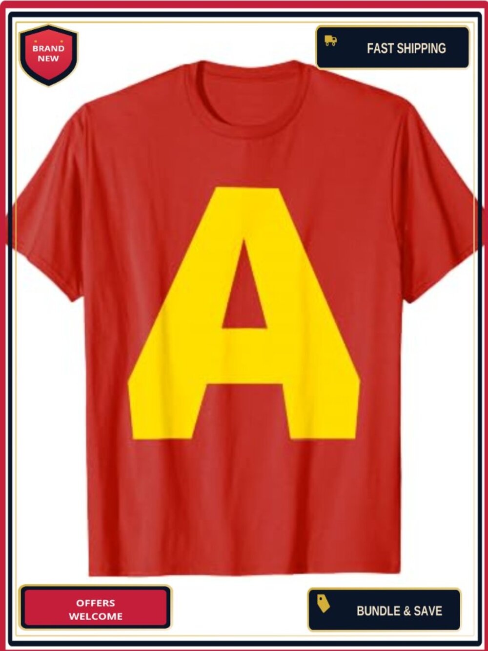 Chipmunk Monogram Halloween Group Costume T-Shirt Novelty Tee